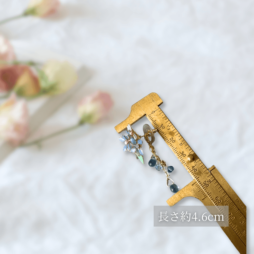 【紫陽花】2wayイヤリング ニッケルフリー/レジン×ワイヤー/青×水色/輝く/揺れる/梅雨/アレルギー対応/受注製作 | 16枚目